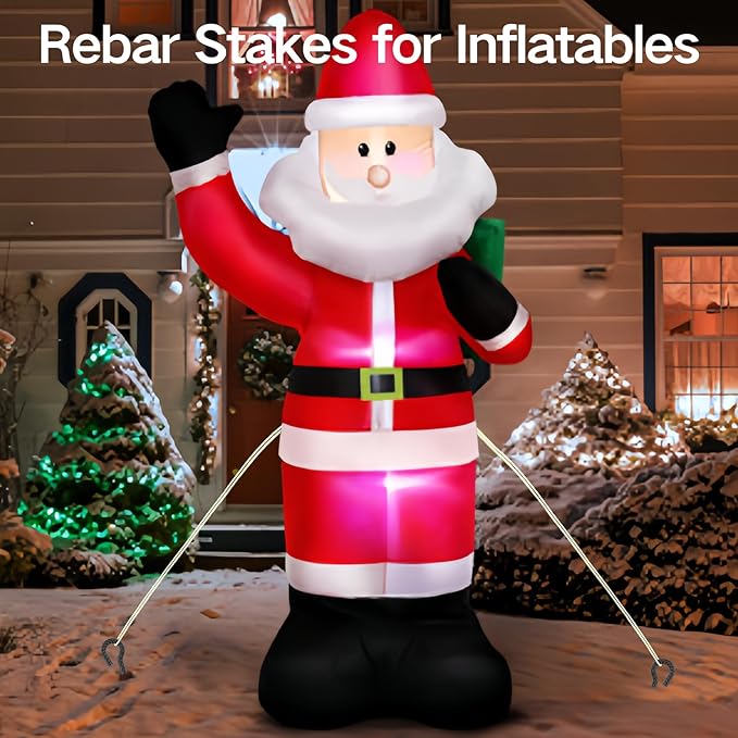 Rebar Stakes 24 Inch with Loop (Set of 6) | 1/2 Inch Thick Tree Stakes and Supports, Steel Tarp Pegs, Camping Tent Ground Anchors | Create Rope Border, Fence, Pathway | for 1.18" Diameter Rope (Black)