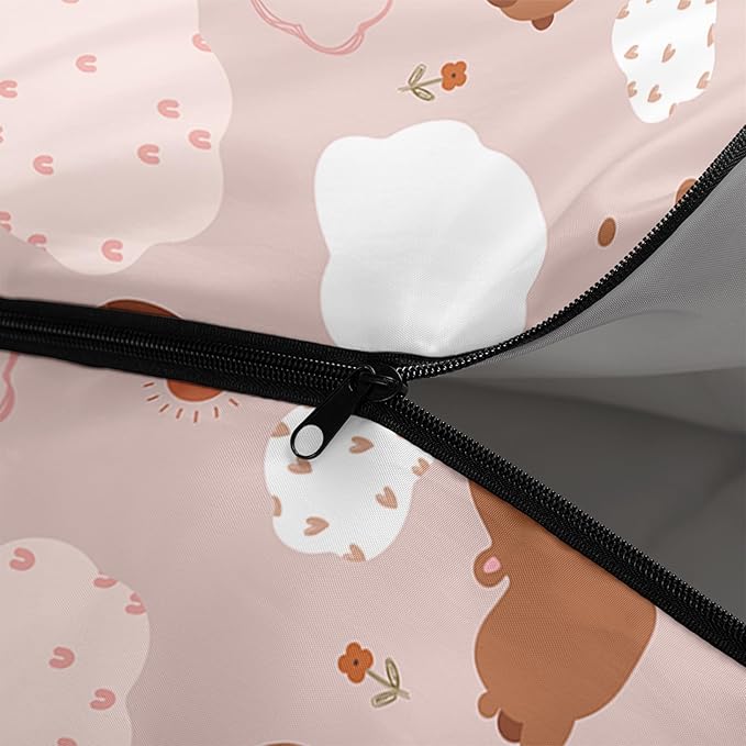 AILONEN Kawaii Puppy Sleeping Bag for Kids Boys Girls,Warm and Cool Weather,Lightweight,Waterproof Backpacking,Cartoon Cute Dog & Duck Animal Themed Blue Sleeping Bag for Camping