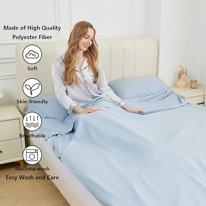 Sleeping Bag Liner Camping Adult Sleep Sack Lightweight Travel Sheet for Hotel Bed Compact Ultralight Essential Cleaning Supplies Kit Travel Bedding Set for Backpacking