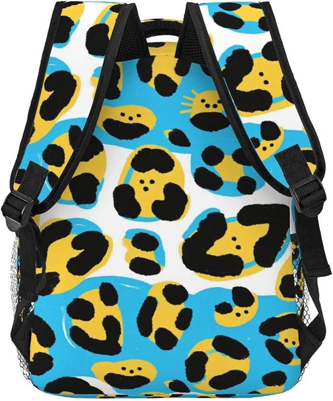 Backpack Anti-Theft Multipurpose Large Capacity Carry On Bag, Leopard Wild Animal Pattern Camping Outdoor Backpack With Side Pockets