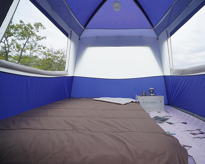 Vidalido 3-4 Person Tent with 1 Mesh Door and 2 Large Mesh Window, Double Layer Waterproof Portable Family Cabin Tent, 4 Person Tents for Outdoor Camping Hiking