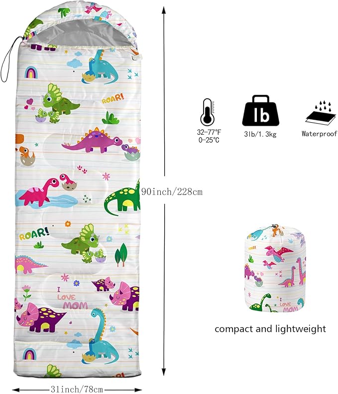 Sea Turtle Sleeping Bag for Kids Boys Girls,Ocean Themed Camping Gear,Waterproof Compact Sleeping Bag for Camping Backpacking Outdoor Hiking.