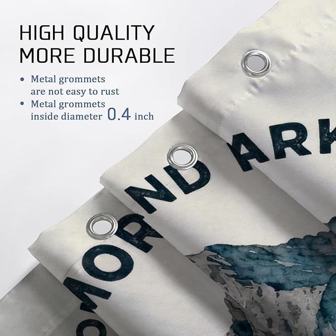 Mountain Stall Shower Curtain, Outdoor Adventure Tent Campfire Summer Green Waterproof Fabric Decorative Bathroom Curtain for Bathroom Toile Guest Room Decor 36x72 Inch