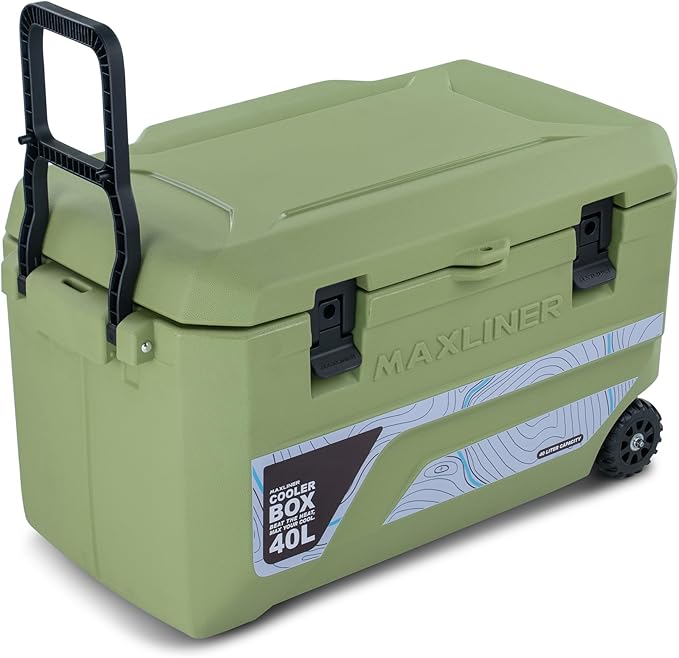 Max Cooler Box (40L) Outdoor Activities, Such as Camping, Fishing, Hiking, and picnics. Box Keeps Cold to 180 Hours (7.5 Day)