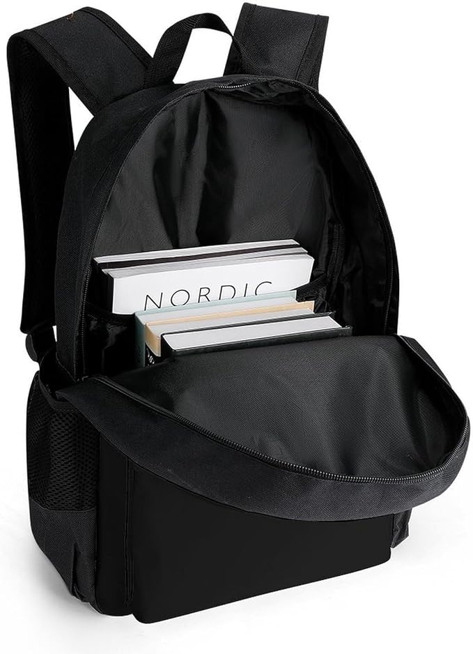Supdreamc Polyester Daypack Bookbag for Gym Business Bicycle, Large Capacity Multipurpose Anti-Theft Carry On Bag, Cat Dog Paw Prints Heart Black Travel Hiking Daypack
