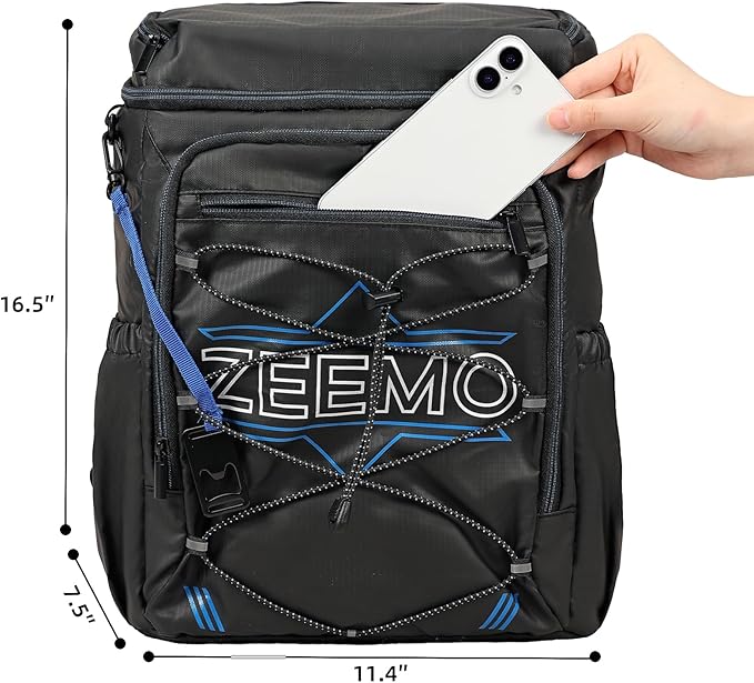 ZEEMO Backpack Cooler for Men, Insulated Leak Proof Lunch Bag, Large Capacity Lightweight Rucksack for Picnic, Beach, Backyard, Black