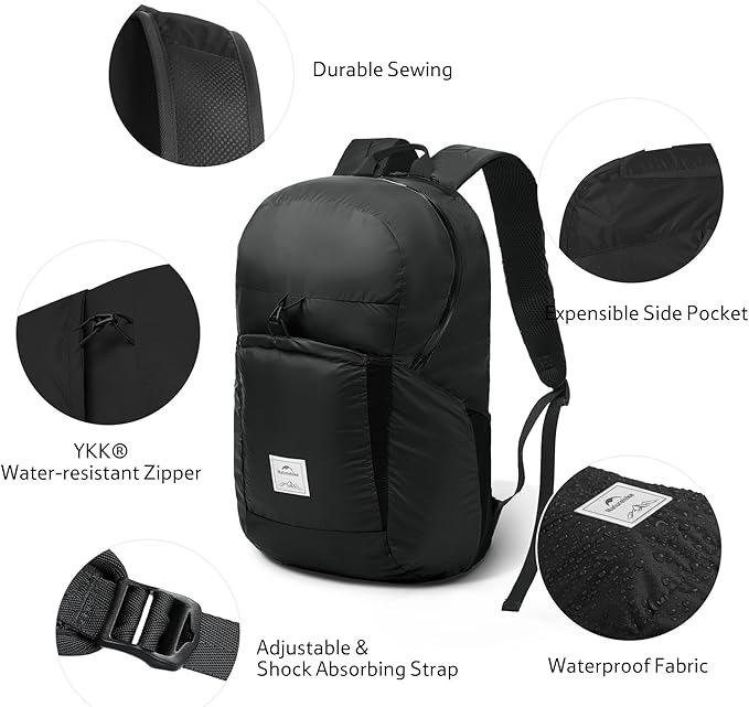 Naturehike 30L Lightweight Hiking Backpack, Waterproof Camping Packable Backpack, Ultralight Daypack for Travel Airplane