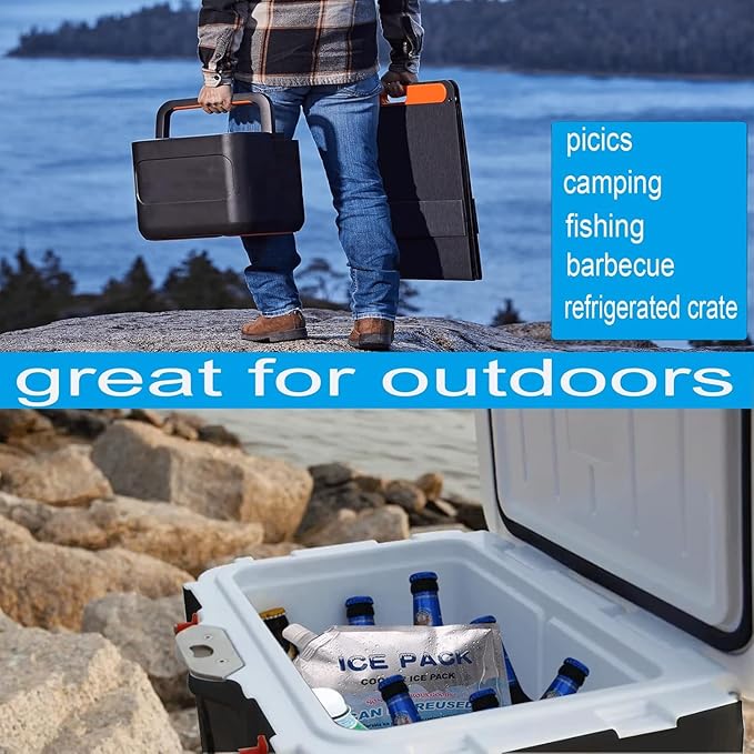 6 Pieces Reusable ice Packs for Coolers,Long Lasting Cooler ice Pack, 24to 48 Hours of Cold Gel Ice Pack.Lunch Bag CoolerIt can Hold 1400-1600ml of Water