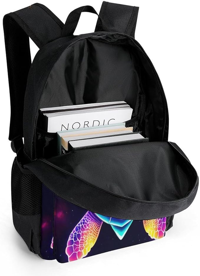 Lightweight Daypack Backpack for Sports Travel Running, Large Capacity Multipurpose Anti-Theft Bookbag, Sea Turtle Colorful Laptop Backpack Daypack