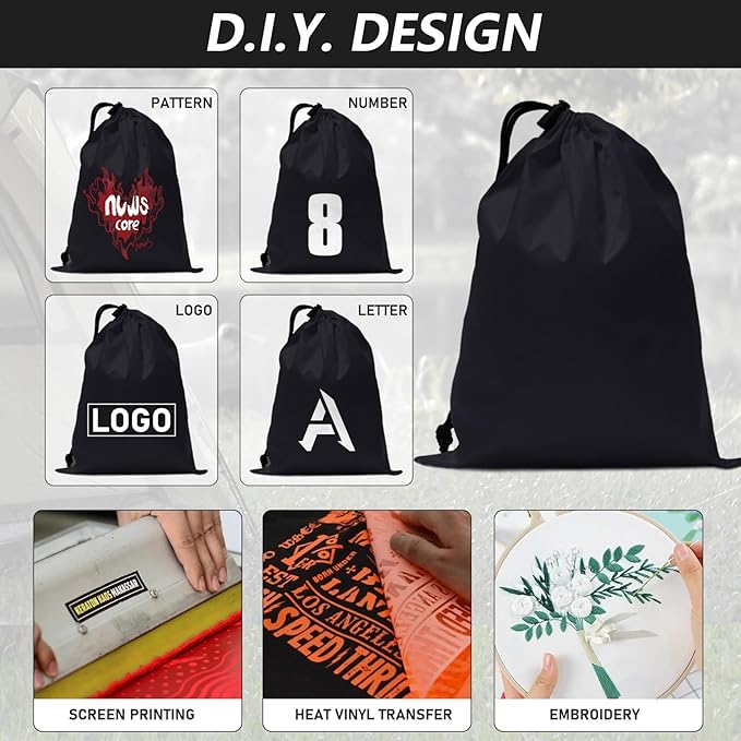 iMucci Upgrade Waterproof Drawstring Bag Sack Nylon Bag Ditty Bag for Gym Traveling, Hiking, Yoga, Shopping