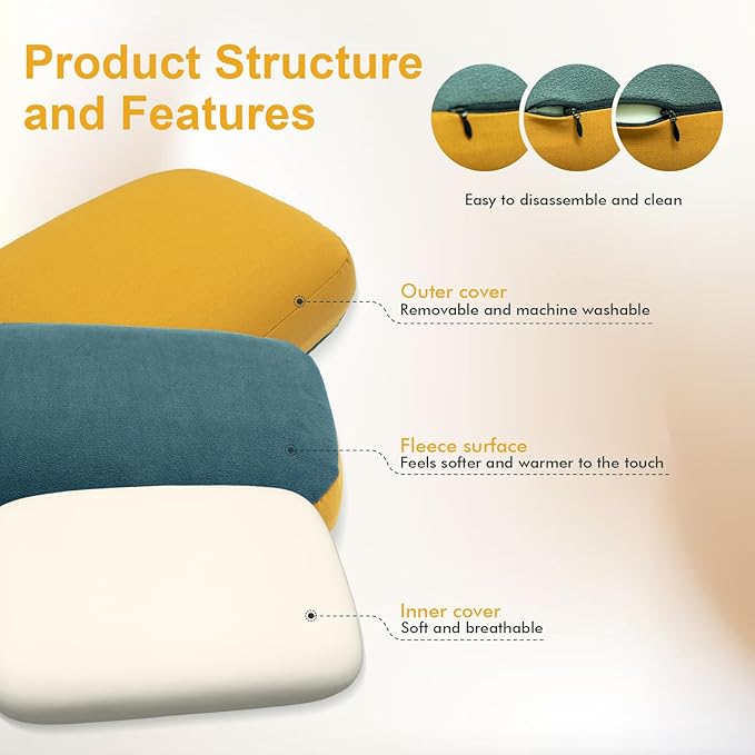 Thick Camping Memory Foam Pillow, Compressible & Ultralight Travel Pillow for Backpacking - Ergonomic Neck & Lumbar Support for Side Sleepers, Compact for Hiking, Car, Airplane