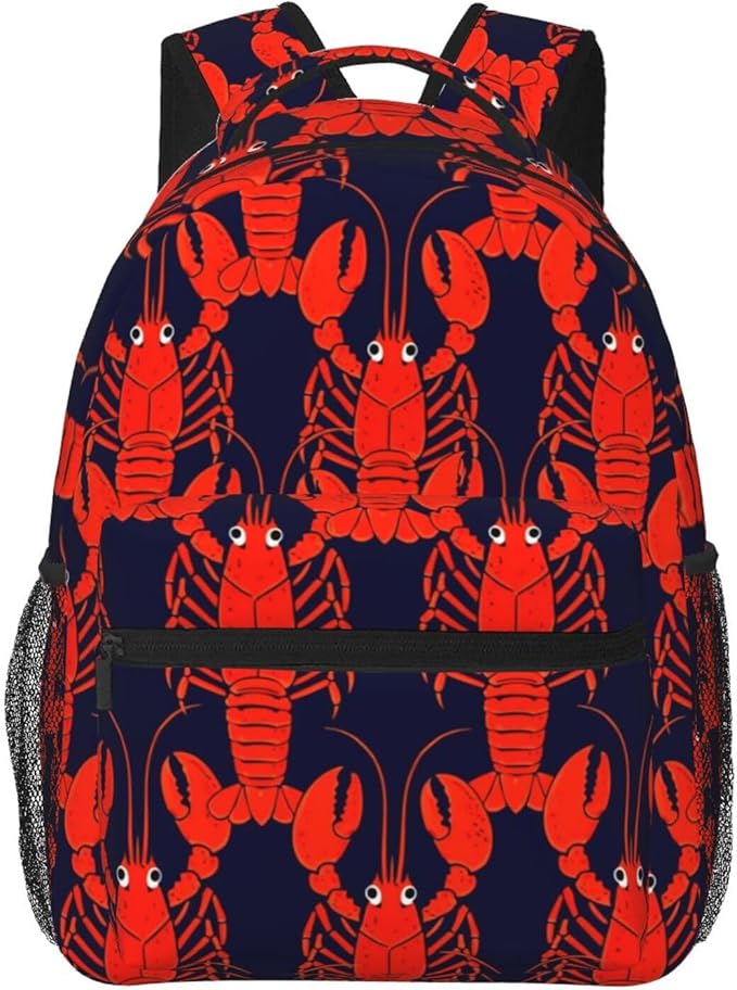 Lightweight Rucksack for Sports Travel Running, Big Capacity Multipurpose Anti-Theft Bookbag, Red Lobster Travel and Sport Backpack Rucksack