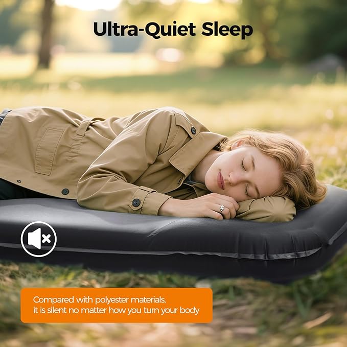 OGERY Self Inflating Sleeping Pad with Electric Pump, 3.15" Ultra-Thick Memory Foam Camping Pad, 4 Season Camping Mattress Pad with Built-in Pillow, Camping Essentials Gear for Tent Travel Car