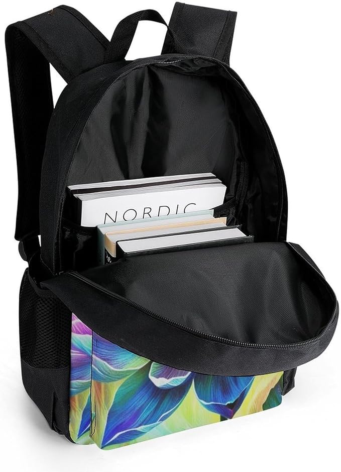 Rucksack Multipurpose Anti-Theft Big Capacity Shoulder Bag, Healing Poppy Flower Travel Hiking Camping Rucksack With Side Pockets