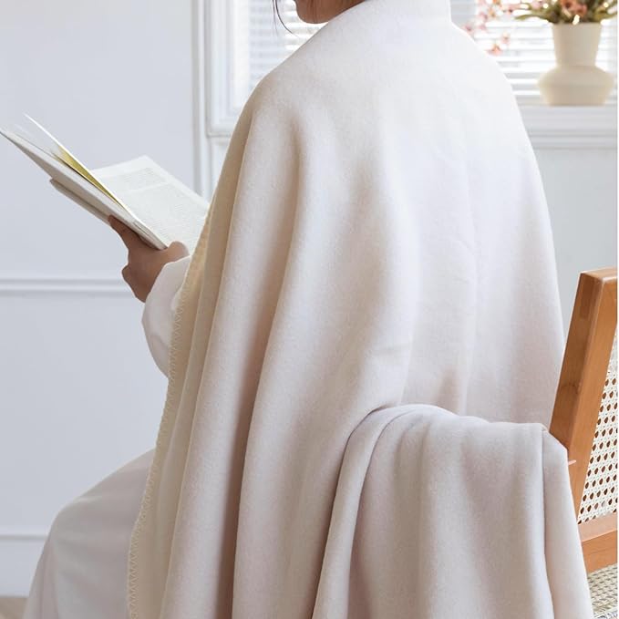 Fleece Throw Blankets 6 Pack Bulk Solid 50 x 60 inch Kids Blanket Lightweight Warm Soft for Pet Cozy Travel Blankets Airplane Small Throws Camping Gifts Cream Pink Room Decor