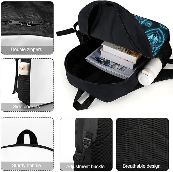 Convenient Anti-Theft Dual Shoulder Bag for Biking and Hiking Adventures, Blue Wolf, Travel Hiking Daypack