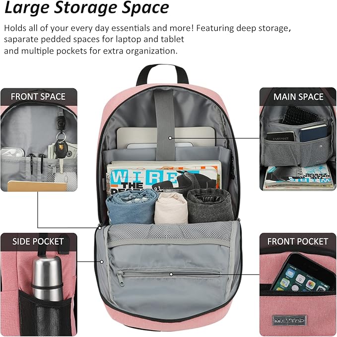 MAXTOP Travel Laptop Backpack Business Backpacks with USB Charging Port Water Resistant School College Bookbag