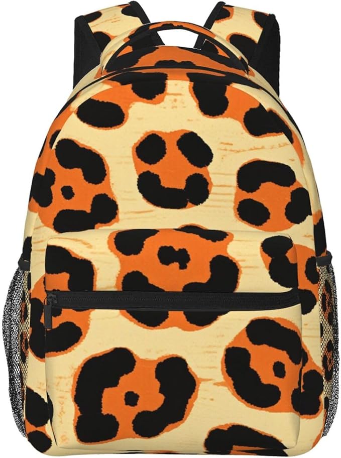 Lightweight Backpack for Gym Travel Bicycle, Big Capacity Multipurpose Anti-Theft Carry On Bag, Leopard Print Animal Skin Patterns Travel Hiking Bag Day Pack