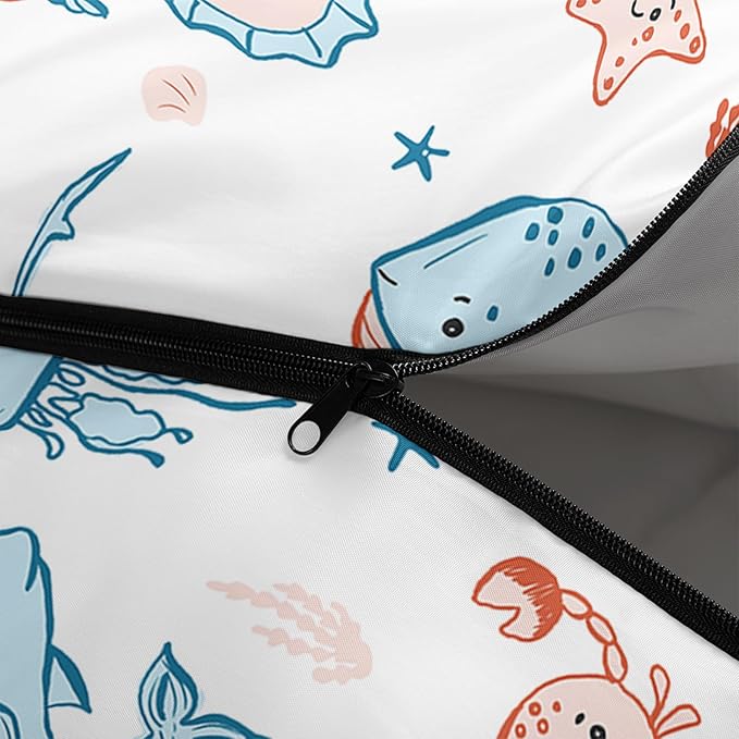 AILONEN Kawaii Puppy Sleeping Bag for Kids Boys Girls,Warm and Cool Weather,Lightweight,Waterproof Backpacking,Cartoon Cute Dog & Duck Animal Themed Blue Sleeping Bag for Camping