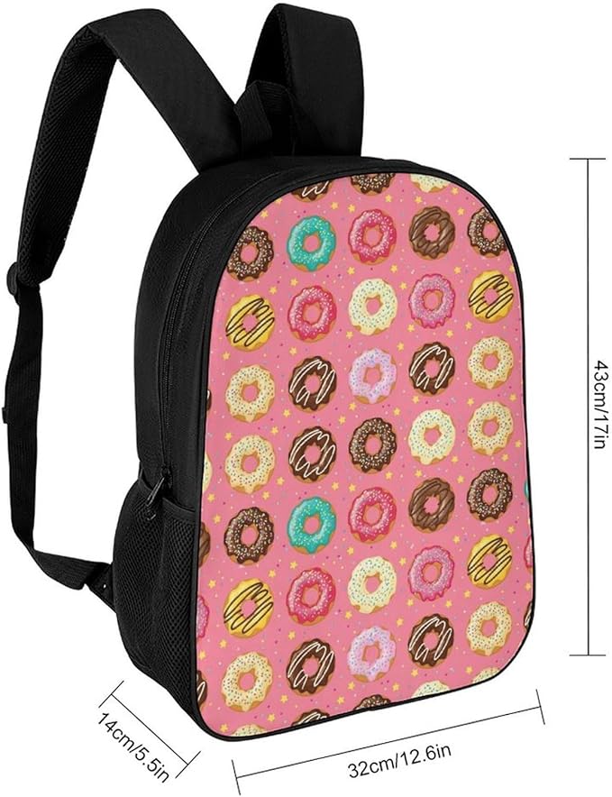 Casual Daypack Cute Pink Doughnut Donut Trekking Travel Hiking with Climbing Shoulder Bag, Shoulder Book Bags