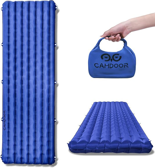 Insulated Sleeping Pads - Lightweight Sleeping Pad for Camping, 6.8 R-Value Upgraded Compact Camping Air Mattress for Backpacking, Hiking