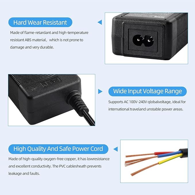 110~240V AC Power Cord Car Refrigerator, Car Freezer Portable Fridge Refrigerator，Power Cord Fits for 12V Car Freezer Portable Fridge from Most Brands