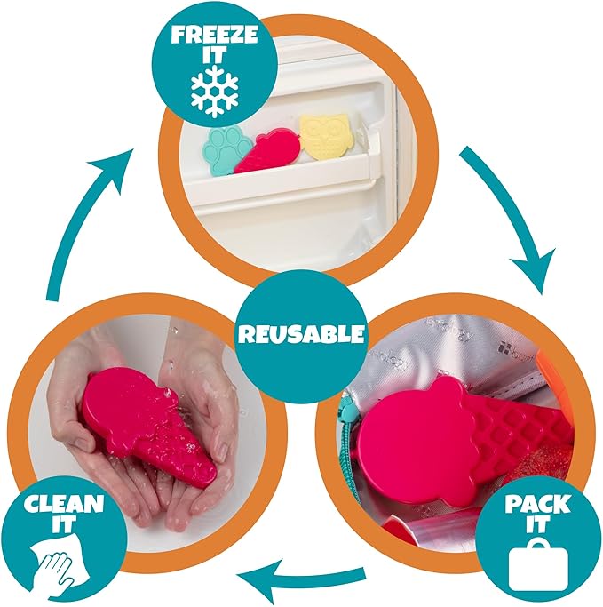 Kids Hard Ice Packs (3 PK) Slim Lightweight Reusable Cooler Freezer Packs- Long-Lasting Chillers Keep Food Fresh for Hours- Durable Leak-Proof Design for Boys Girls Back To School- BPA Free, Food Safe