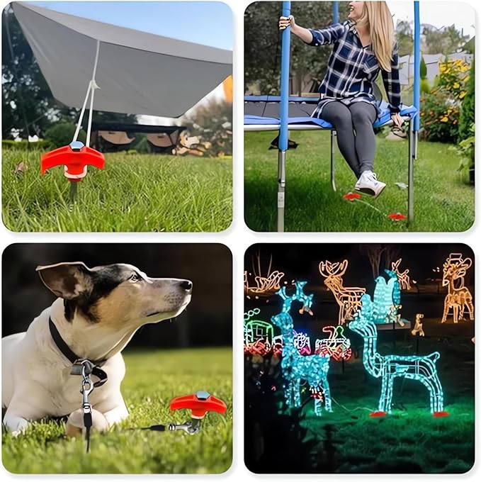 8" Screw in Tent Stakes - Ground Anchors Screw, 2024 New Screw in Tent Stakes Heavy Duty, Metal Threaded Tent Spikes, Tent Pegs Camping Stakes, Tent Stakes for Outdoor Camping (8, Green)