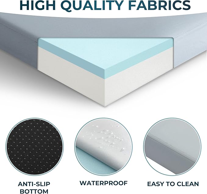 Kingfun 3 Inch CertiPUR-US Memory Foam Camping Mattress, Waterproof Roll up Sleeping Pad, Thick Floor Sleeping Mats for Tent with Removable Travel Bag