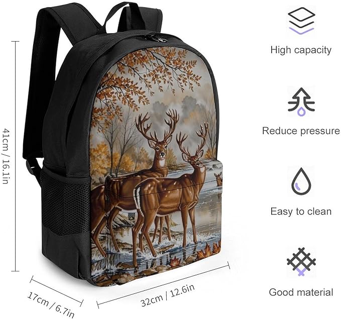 Rucksacks Lightweight Multipurpose Anti-Theft Tree Camouflage Deer Shoulder Bag Big Capacity Traveling Camping Backpack With Side Pockets