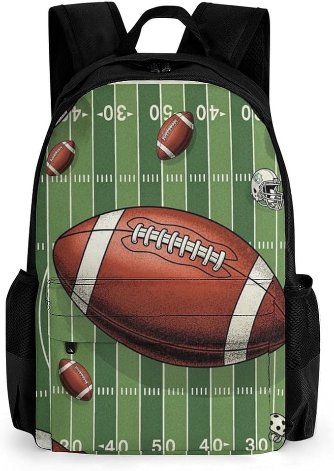 Lightweight Rucksacks for Camping Picnic Walking Cycling, Large Capacity Multipurpose Anti-Theft Carry On Bag, American Football Ball Travel Hiking Camping Rucksack