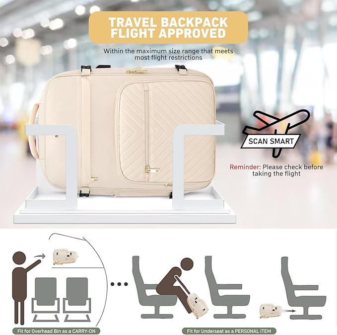 MOMUVO Travel Backpack Sets for Women,Carry On Backpack Flight Approved,Large Laptop Backpack Luggage Backpack with USB Charging Port, 18.4 Inch