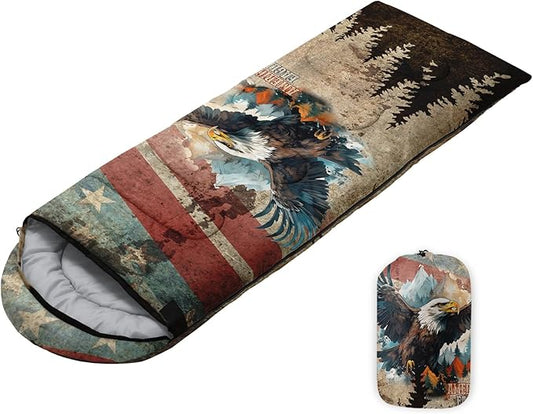 Sleeping Bags for Adults Youth Kids,3D Printing Camping Sleeping Bag for Girls Boys Lightweight Waterproof Cold/Warm Weather Sleeping Bag for 3 Seasons