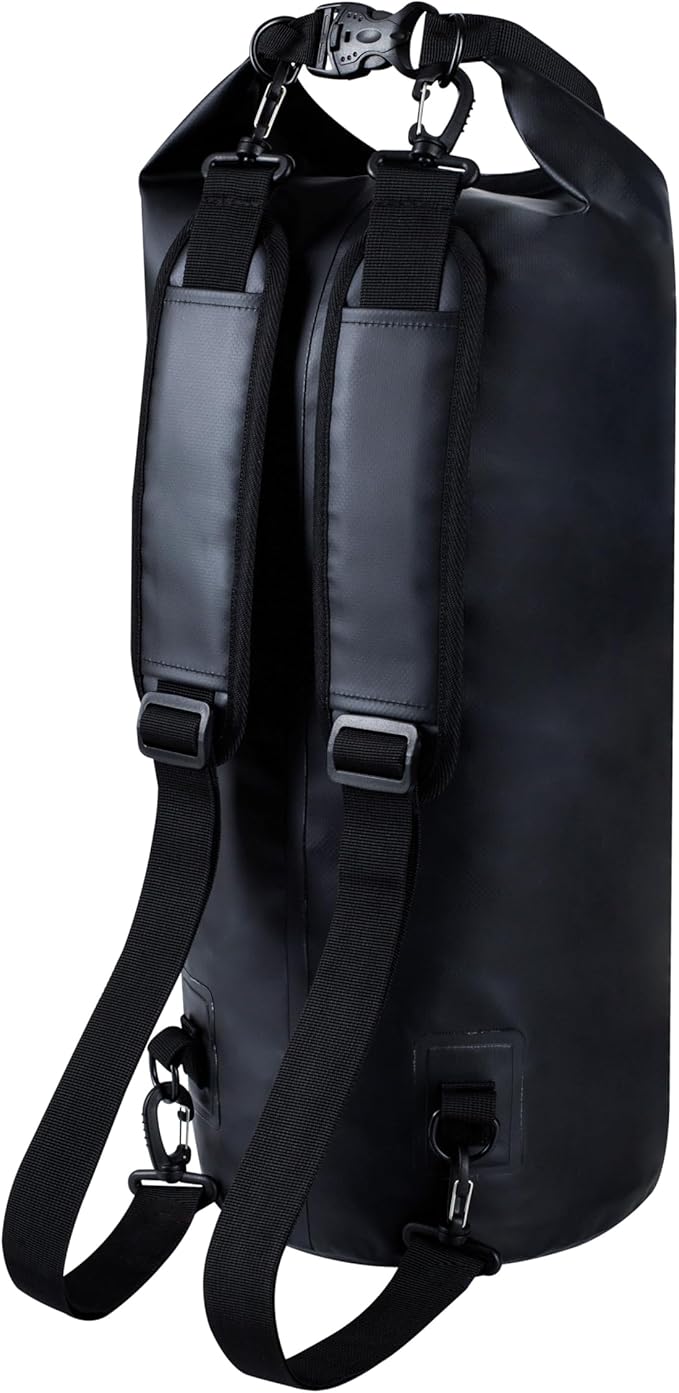 EARTH&RIVER Premium Dry Bag Backpack, Extra Thick, Protection for All Water Activities & Camping, Floating Lightweight Dry Bag with Inside Pocket Storage & IPX8 Waterproof Phone Case (Black, 20L)