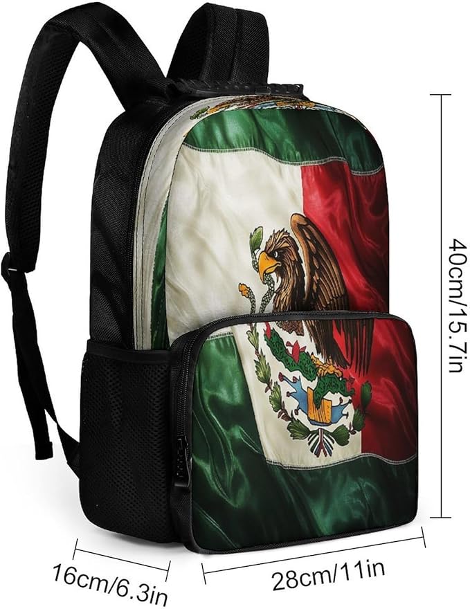 Rucksacks Lightweight Multipurpose Anti-Theft Retro Mexico Flag Shoulder Bag Large Capacity Business Computer Bag With Smooth Zippers