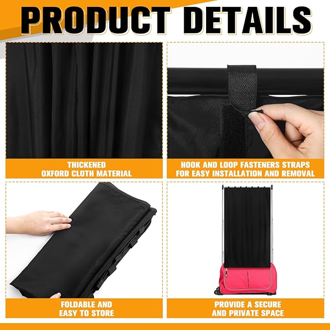 Privacy Curtain for Dance Bag Suitcase Portable Changing Room Privacy Curtain Without Rack Partition Screens for Dancer Backstage Accessories, Camping, Window Shades