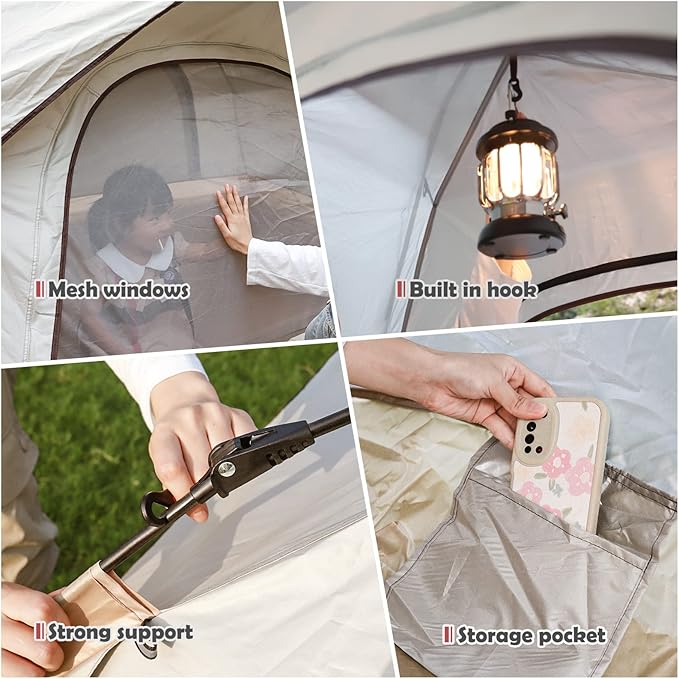 Lightweight Instant Tent for 2 Persons - Waterproof, Windproof, UV Protection - Portable for Outdoor Hunting, Hiking