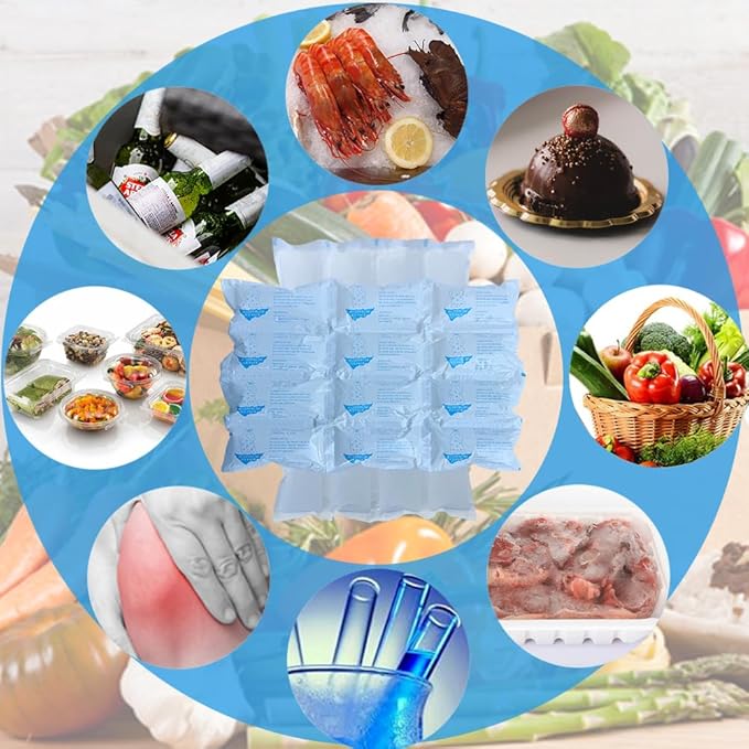 Dry Ice Packs for Shipping Frozen Food Long Lasting, Reusable Cold Packs Sheets for Cooler, Freezer Packs for Lunch Boxes
