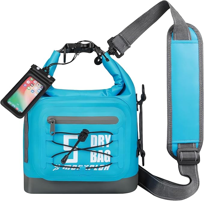 Dry Bag Waterproof,5L/10L/20L/30L Roll Top Dry Bag Backpack with WaterProof Phone Case for Swim,Kayak(Sky Blue 5L)