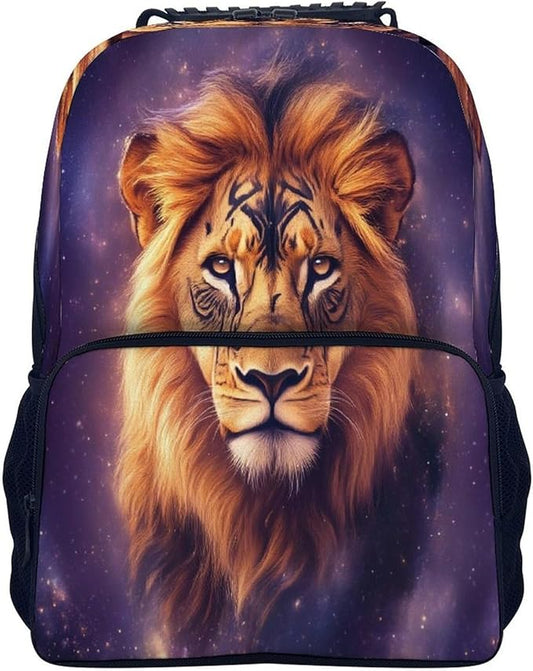 Daypack Lightweight Multipurpose Anti-Theft Lovely Beautiful Lion Art Shoulder Bag Large Capacity Laptop Book Bag Rucksack With Adjustable Shoulder Straps