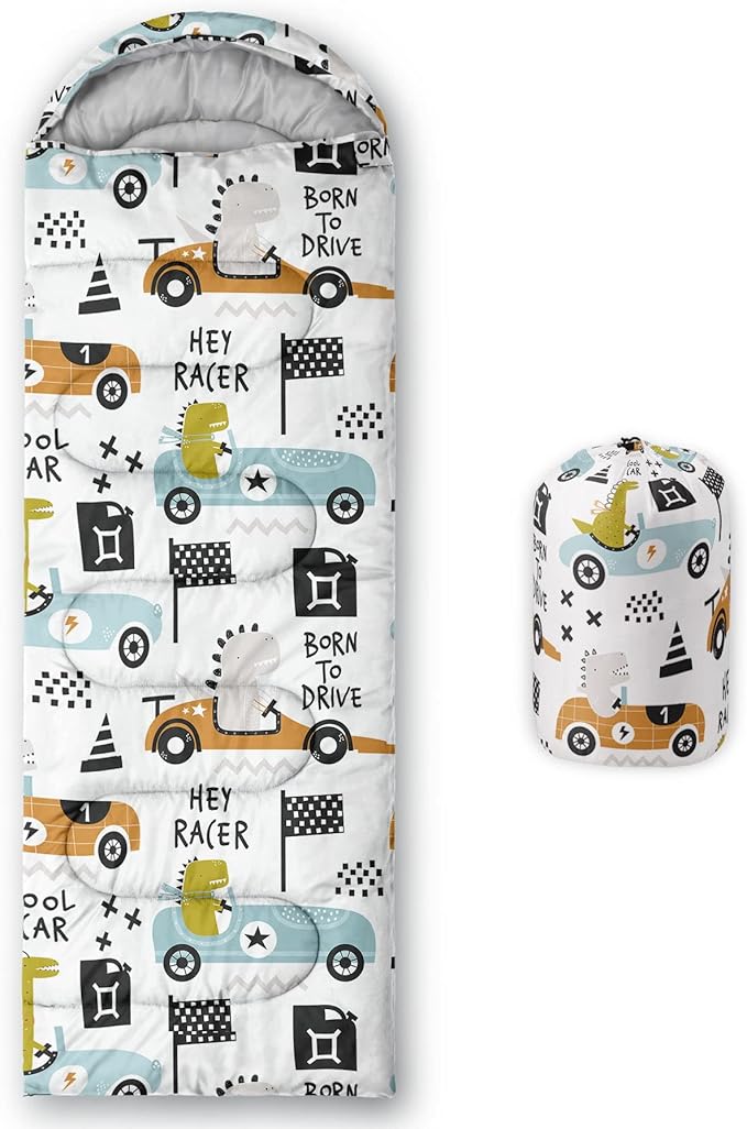 Kids Sleeping Bag for Boys and Girls,Monster Alien Print-Lightweight Warm Portable Outdoor Indoor-Waterproof Cold Weather Resistant Sleeping Bag for Camping Hiking