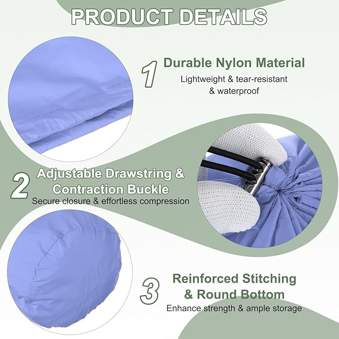 Stuff Sack, Sleeping Bag Storage Sack, Waterproof Outdoor Storage Ultralight Portable Drawstring Storage Bag