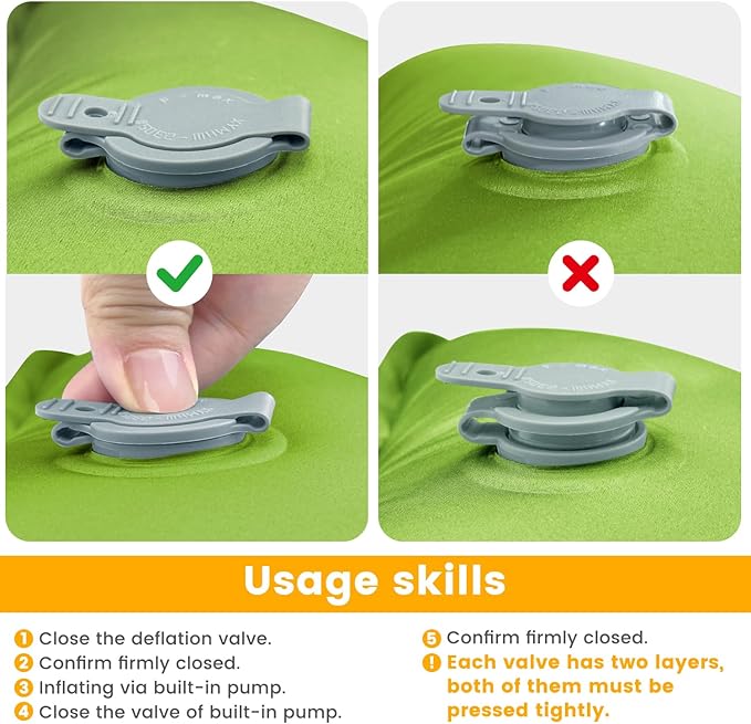 Camping Sleeping Pad, Ultralight Camping Mat with Pillow Built-in Foot Pump, Inflatable Sleeping Pads Compact for Travel, Camping Backpacking Hiking Tent Car Camp Gear