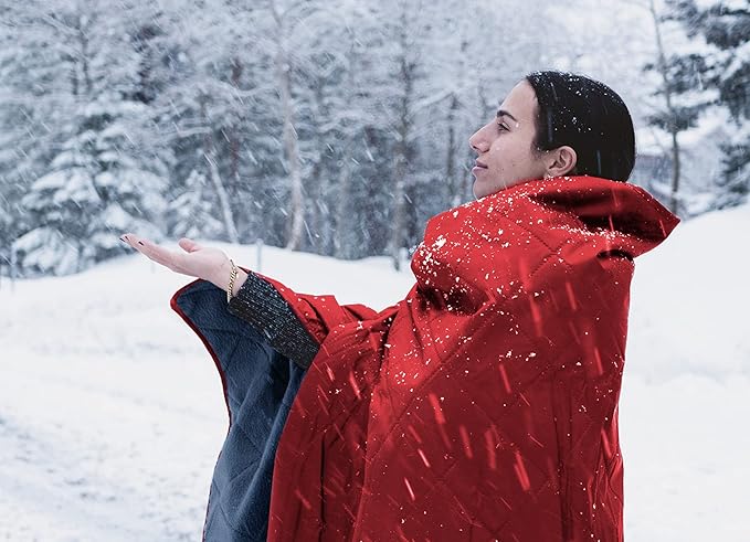 Waterproof Outdoor Blanket Large Fleece Camping & Stadium Blankets for Cold Weather. Perfect for Outdoors, Car, Dogs, Boat, Picnic. Windproof, Extra Warm, Machine Washable.