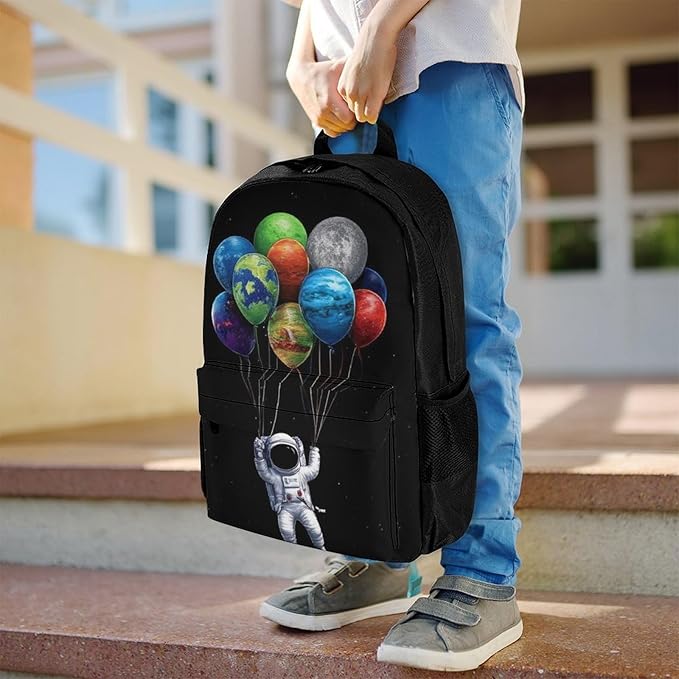 Supdreamc Lightweight Rucksacks for Climbing Outdoors Walking Cycling, Large Capacity Anti-Theft Multipurpose Carry On Bag, Trippy Space Astronaut Planet Art Camping Outdoor Backpack