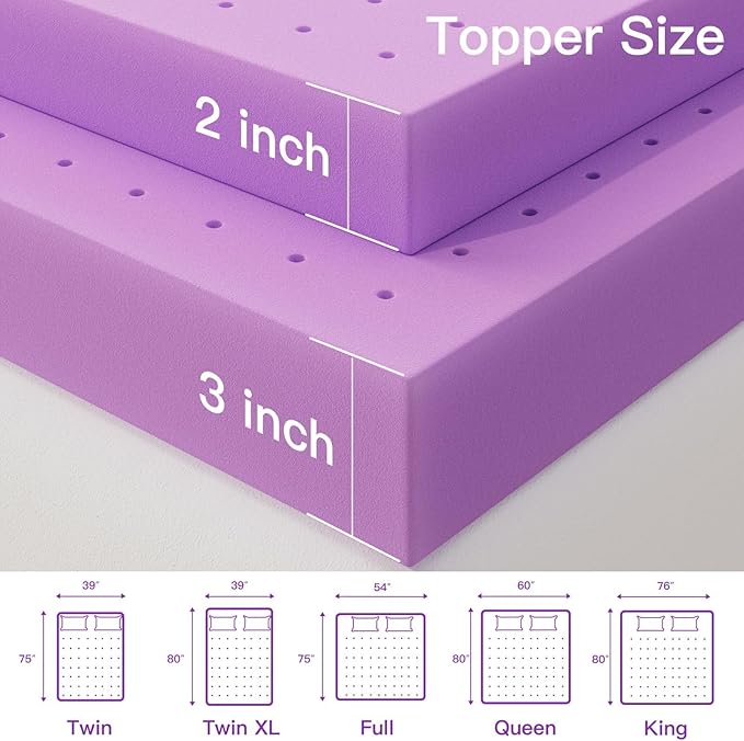 Airensky 3 Inch Cooling Gel Memory Foam Mattress Topper King Size - CertiPUR-US Certified Bed Topper, Pressure Relief for Back Pain, Breathable Design, Odor-Free (76"x80")