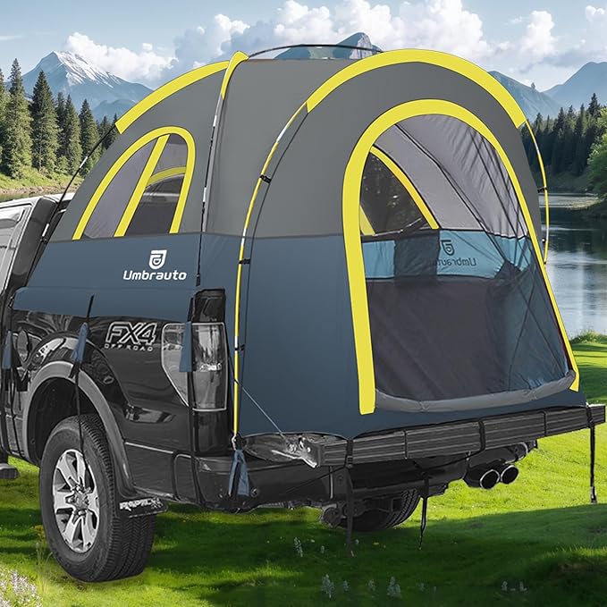 Truck Bed Tent 5.5-6ft: Easy Set Up Umburato Pickup Truck Tents for Camping, Waterproof PU3000mm Canopy for Truck Camper, Portable, Spacious for 2 Person Blue