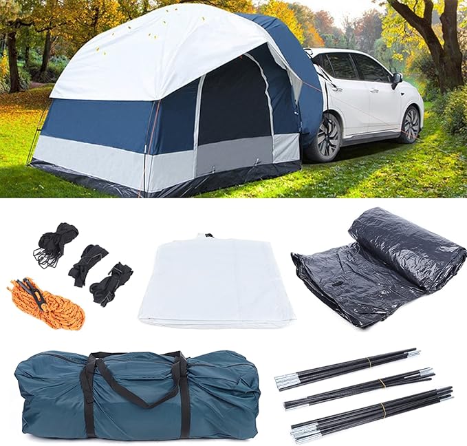 Car Rooftop Tent,Vehicle Camping Tent w/Double Door,Outdoor Universal Fit Camping Truck Tents for SUV Van, Hatchback, Pickup 8.2'*8.2'*6.56'