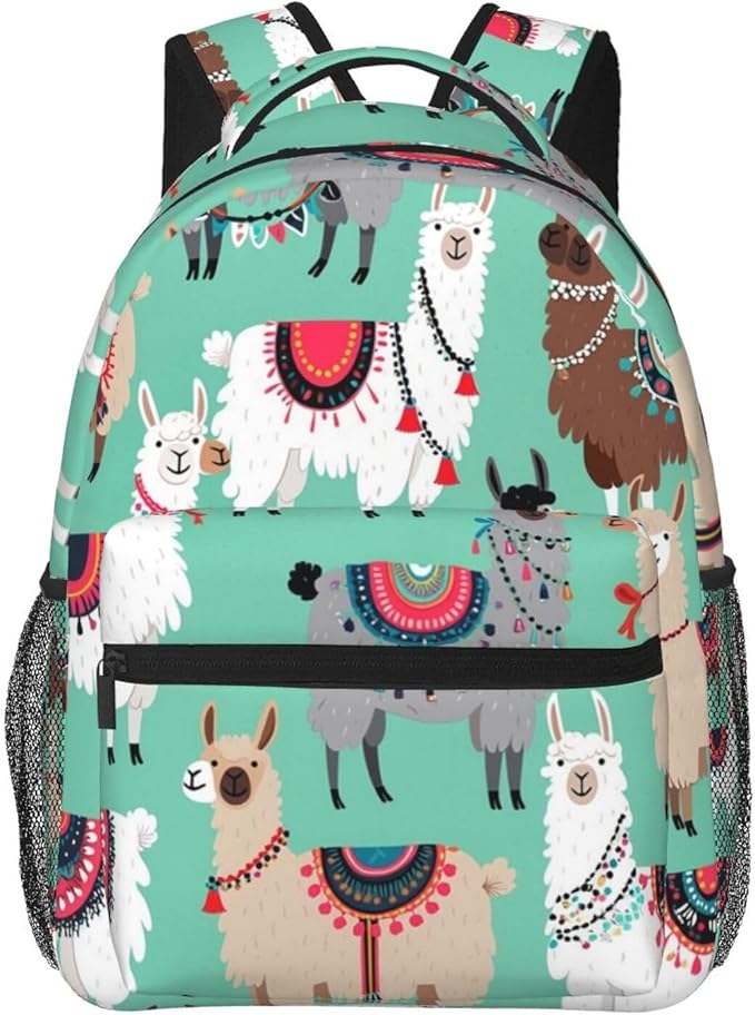 Lightweight Backpack for Gym Travel Bicycle, Big Capacity Multipurpose Anti-Theft Carry On Bag, Alpaca Llama Animal Travel Hiking Bag Day Pack
