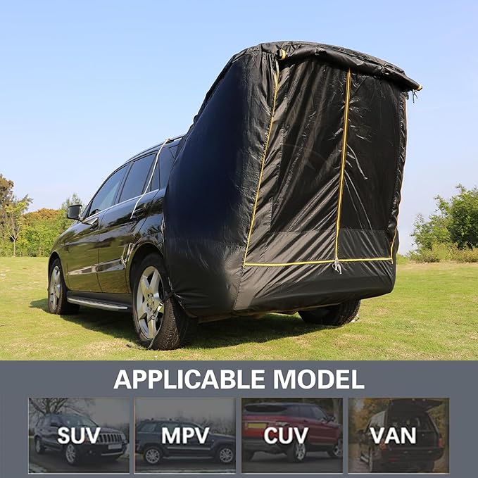 2025 New SUV Tailgate Tent with Poles Waterproof Windproof, Car Camping Accessories Awnings & Shelters, for Medium to Large Size SUV/Van/MPV/CUV (Large)